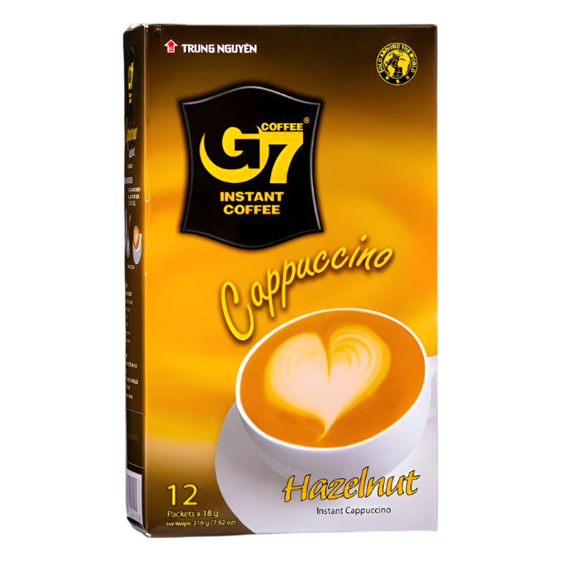 Trung Nguyen G7 Coffee Instant Hazelnut Cappuccino, 7.62 oz box, Product of Vietnam | SouthEATS