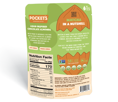 Pocket's Chocolates Matcha Oat Milk Chocolate Coated Almonds