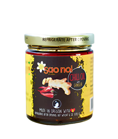 Sao Noi Chili Oil with Ginger, 6 oz jar, Lao Cuisine | SouthEATS